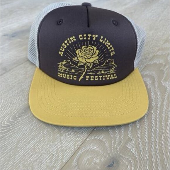 Howler Brothers 2022 ACL Yellow Rose Collection Brown Trucker Snapback Hat - Picture 1 of 5